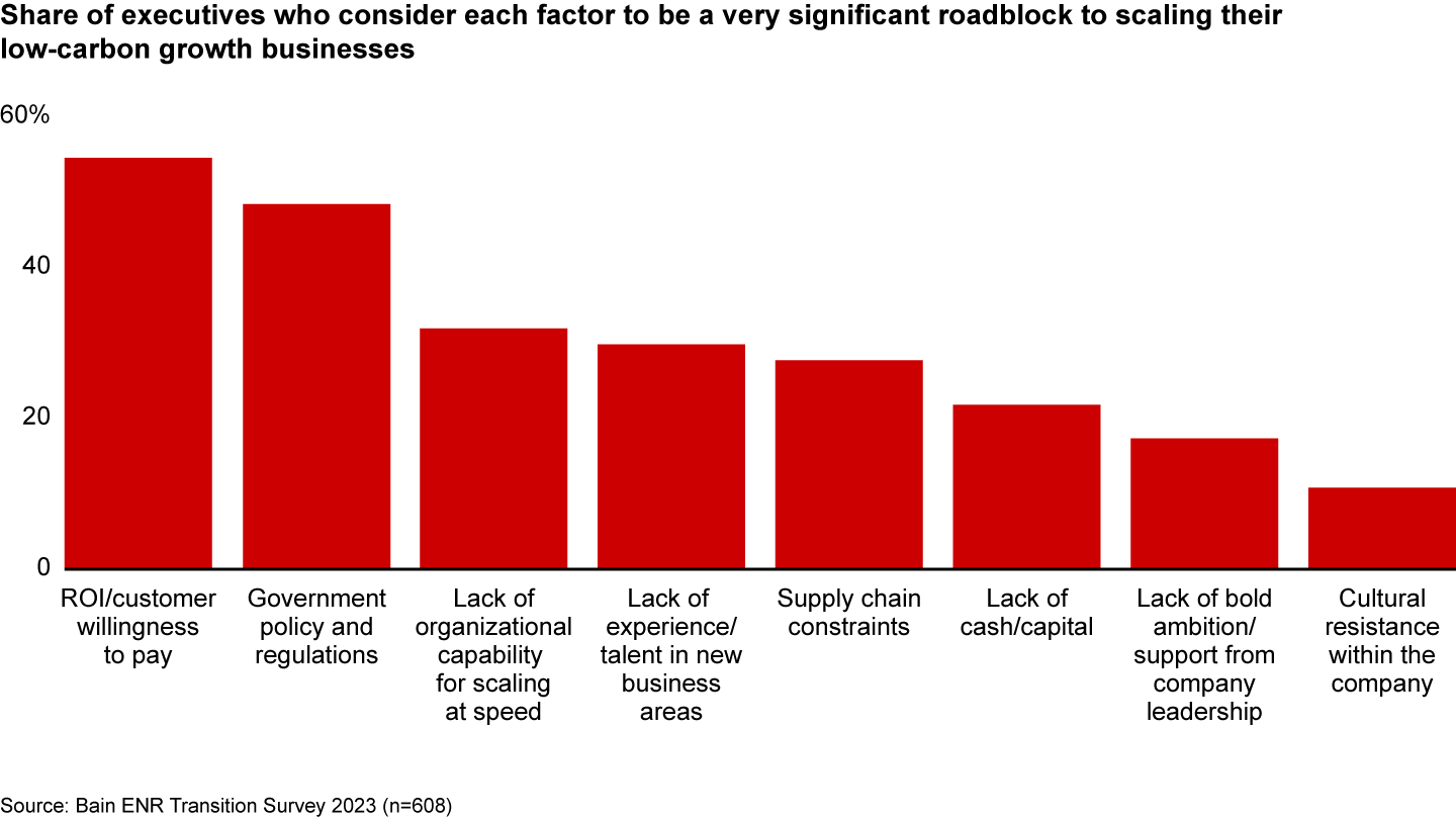 Executives are less concerned about internal constraints, more concerned about policy and building viable businesses